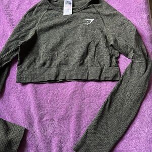 Gymshark Dark Gray Long Sleeve Crop Top